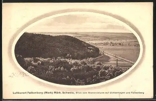 AK Falkenberg, Blick vom Bismarckturm auf Uchtenhagen