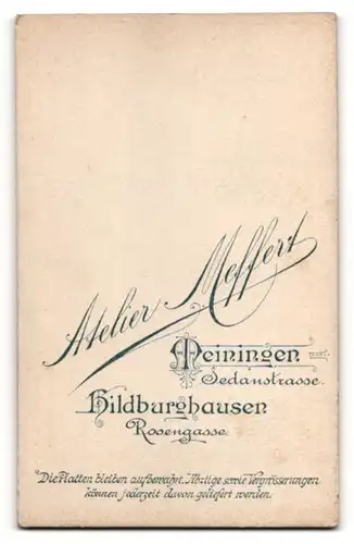 Fotografie Atelier Meffert, Meiningen & Hildburghausen, Portrait Fräulein mit zusammengebundenem Haar