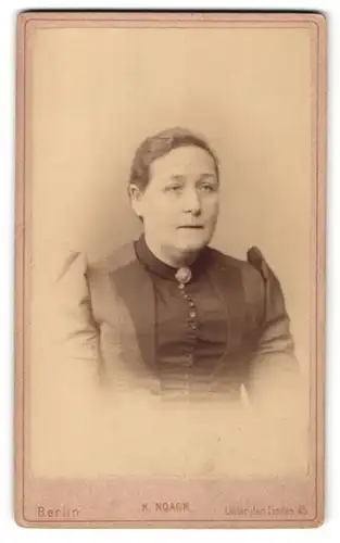 Fotografie H. Noack, Berlin, Portrait Frau mit zusammengebundenem Haar