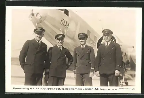 AK Mannschaft einer KLM-Douglas, Passagierflugzeug