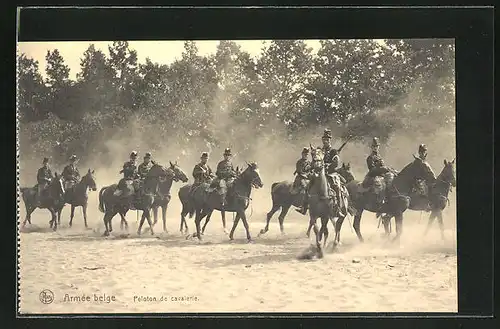 AK Belgische Kavallerie auf Patrouille
