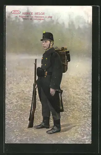 AK Armée Belge, 1er Régiment des chasseurs à pied, Tenue de campagne, Uniform
