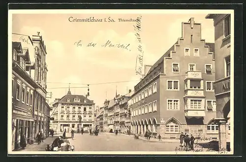 AK Crimmitschau i. Sa., Partie an der Thiemestrasse