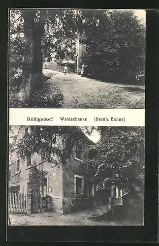 AK Rüdigsdorf, Partien an der Waldschenke von Bernh. Bohne