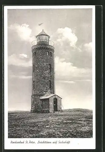 AK St. Peter / Nordsee, Leuchtturm auf Süderhöft