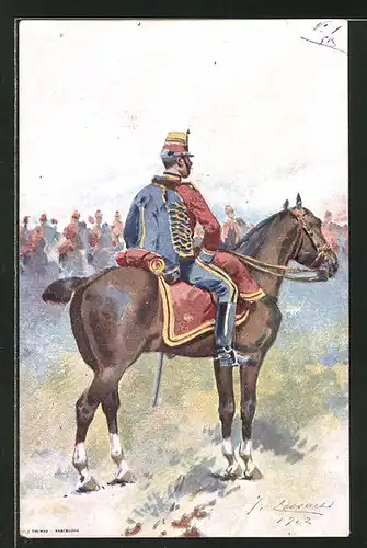 Künstler-AK Spanischer Kavallerist in Gala-Uniform