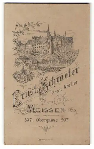 Fotografie Ernst Schroeter, Meissen, Ansicht Meissen, Blick zum Schloss