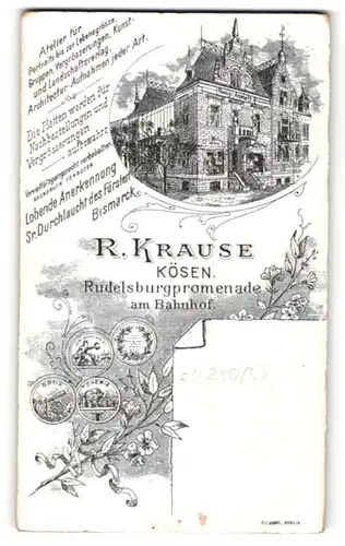 Fotografie R. Krause, Kösen, Ansicht Kösen, Atelier und Geschäftshaus in der Rudelsburgpromenade am Bahnhof