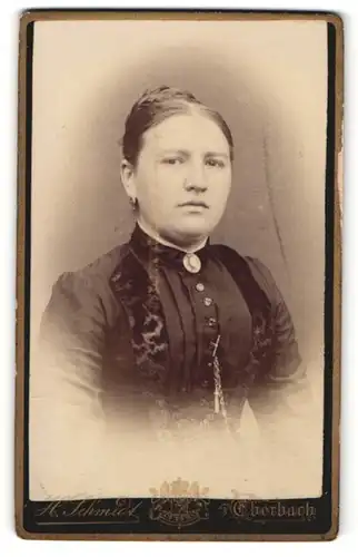 Fotografie H. Schmidt, Eberbach, Portrait junge Frau mit zusammengebundenem Haar