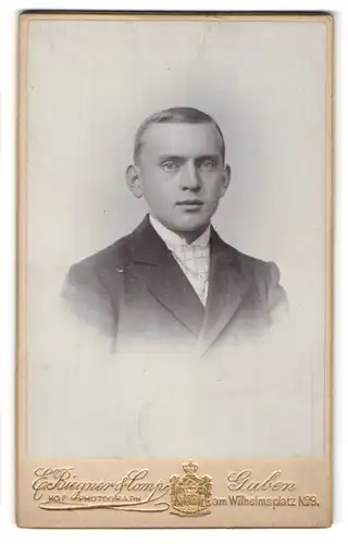 Fotografie E. Biegner & Comp., Guben, Portrait junger Mann in Anzug
