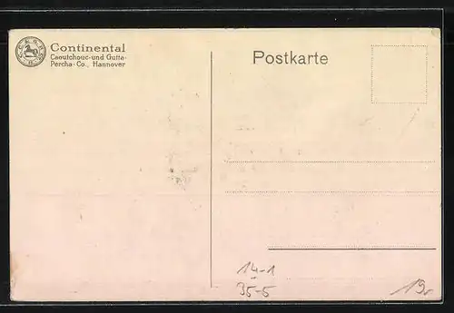 AK Continental-Pneumatic, Lastenfahrrad, Dreirad, Hunde, Reklame