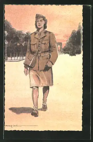Künstler-AK Serie Armée Francaise de la Libération, Femme-Soldat