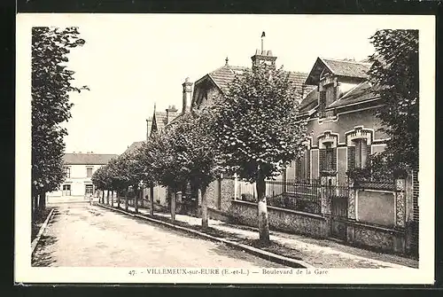 AK Villemeux-sur-Eure, Boulevard de la Gare