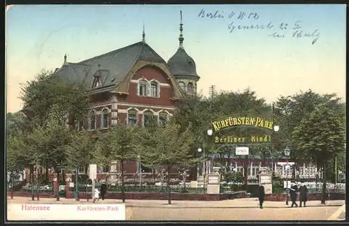 AK Berlin-Halensee, Etablissement Kurfürsten-Park, Eingang