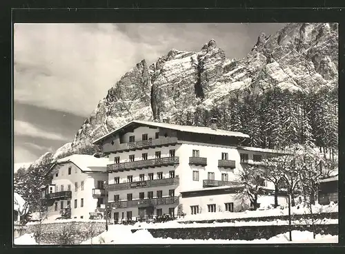 AK Cortina, Hotel des Alpes im Winter, Pomagagnon