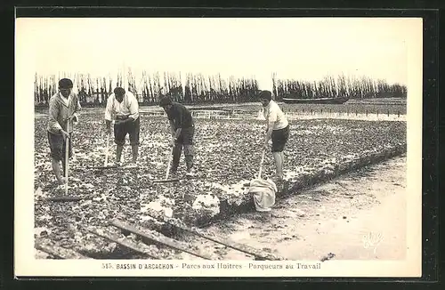 AK Arcachon, Parcs aux Huitres, Parqueurs au Travail, Krebsfischer