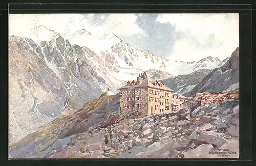 Künstler-AK Edward Theodore Compton: Nürnberger-Hütte, Stubai