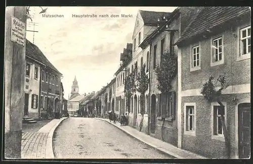 AK Mutzschen, Hauptstrasse nach dem Markt