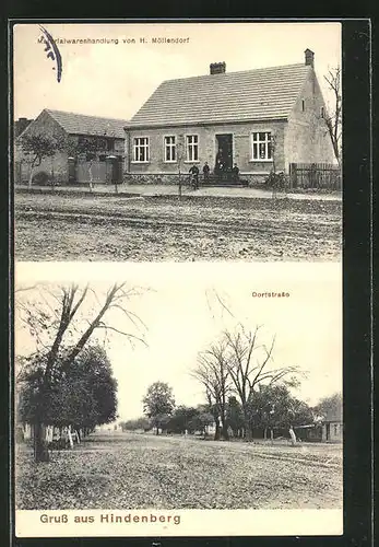 AK Hindenberg, Handlung von H. Möllendorf, Dorfstrasse