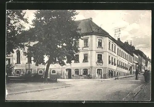 AK Marienberg i. Sa., Hotel Weisses Ross in Bahnhofsnähe