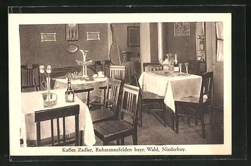 AK Ruhmannsfelden / bayr. Wald, Café Zadler, Innenansicht