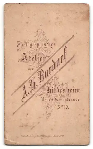 Fotografie A. H. Burdorf, Hildesheim, Portrait Herr mit Oberlippenbart