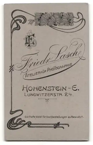 Fotografie Fried. Lasch, Hohenstein-E., Portrait junge Frau in zeitgenöss. Garderobe