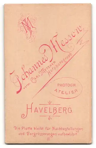 Fotografie Johannes Messow, Havelberg, Mädchen mit zusammengebundenem Haar