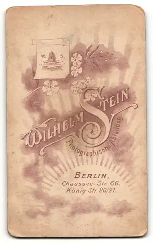 Fotografie Wilhelm Stein, Berlin, Portrait schöne Dame mit interessantem Hut im besticktem Kleid