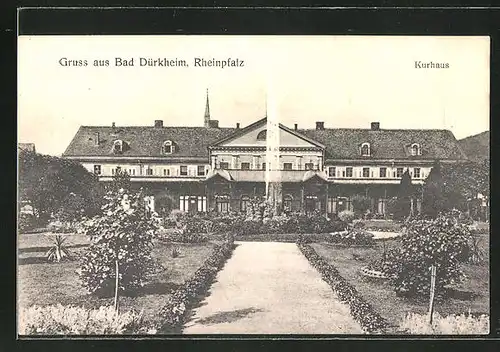 AK Bad Dürkheim, Hotel Kurhaus vom Garten aus gesehen