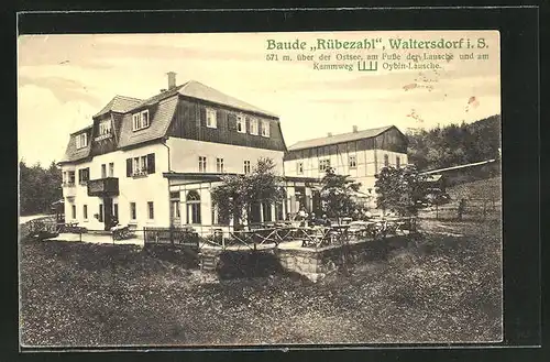 AK Waltersdorf i. S., Gasthaus Baude Rübezahl am Kammweg