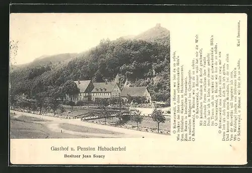 AK Lautenbach / Renchtal, Gasthof & Pension Hubackerhof, Bes. Jean Saucy