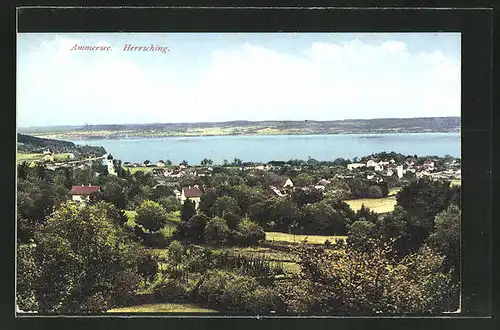 AK Herrsching, Panorama mit Ammersee