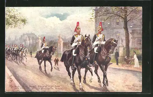 Künstler-AK Harry Payne: The Royal Horse Guards coming off Kings Guards