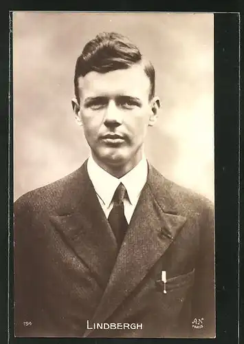 AK Ozeanflieger Charles Lindbergh