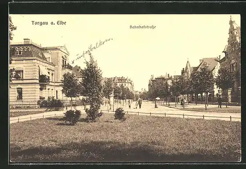 AK Torgau a.d. Elbe, In der Bahnhofstrasse