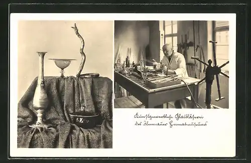 AK Ilmenau, In der Glasbläserei des Heimatmuseums