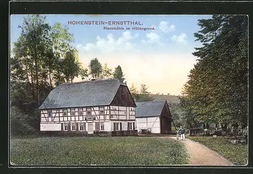 AK Hohenstein-Ernstthal, Gasthaus Klausmühle im Hüttengrund