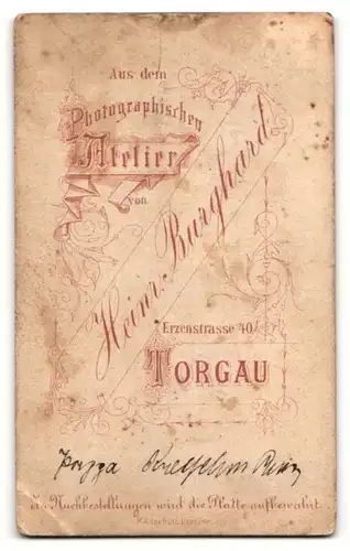 Fotografie Heinr. Burghard, Torgau, Portrait Herr mit Vollbart