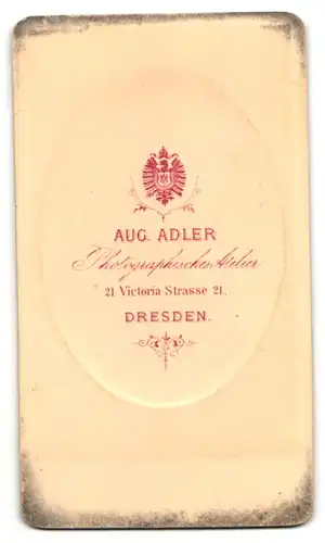Fotografie Aug. Adler, Dresden, Portrait junger Herr mit Backenbart
