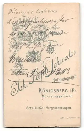 Fotografie J. S. Schroeder, Königsberg i. Pr., Portrait wunderschönes brünettes Fräulein in eleganter weisser Bluse