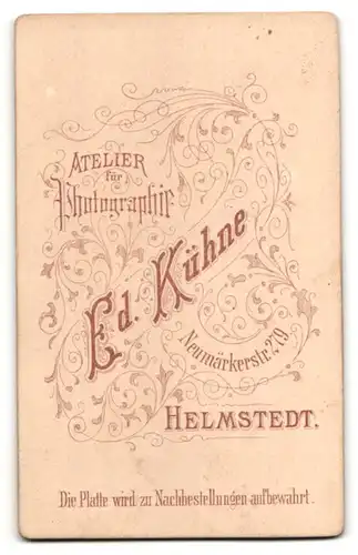 Fotografie Ed. Kühne, Helmstedt. Portrait wunderschönes Fräulein mit hochgestecktem Haar und Amulett-Kette