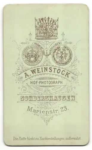 Fotografie A. Weinstock, Sondershausen, Portrait eines Mannes in Anzug