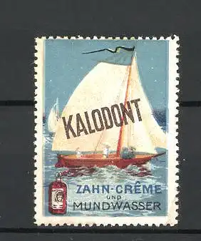 Reklamemarke "Kalodont" Zahncreme und Mundwasser, Segelboote