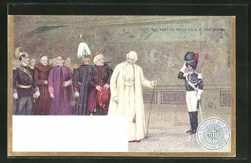 AK Papst Leo XIII. in der Sala di Costantino