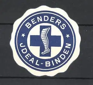 Reklamemarke Benders Ideal-Binden, verbundenes Bein