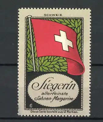 Reklamemarke "Siegerin" allerfeinste Sahnen-Margarine, Flagge Schweiz