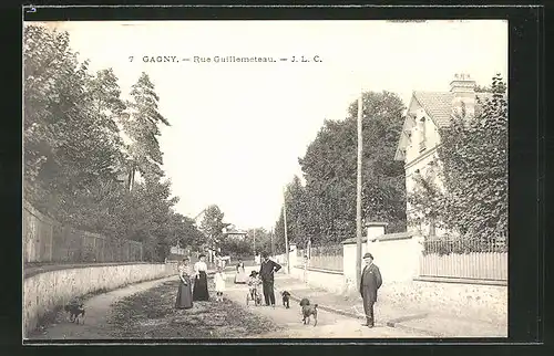 AK Gagny, Rue Guillemeteau, Strassenpartie
