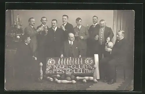 Foto-AK Kegel-Club der Feste-Leut im Jahr 1925