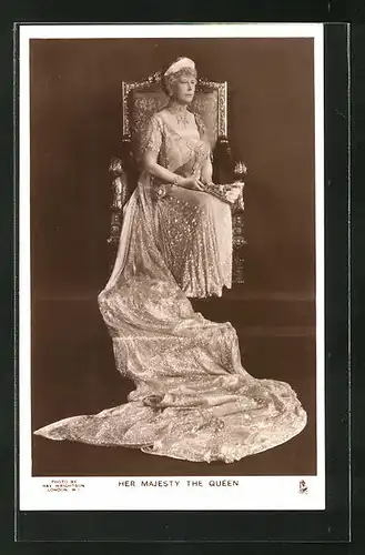AK Queen Mary von England in eleganter Robe und Diadem